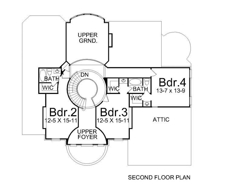 2nd Floor Plan image of Vienna House Plan